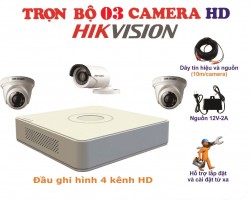 Bộ kit camera 3 camera HikVision 1.0MP 
